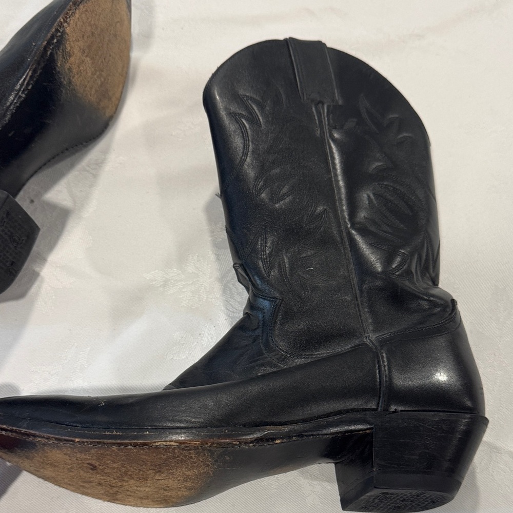 8.5 Justin Boots Black Women's cowboy Boots - Picture 8 of 10